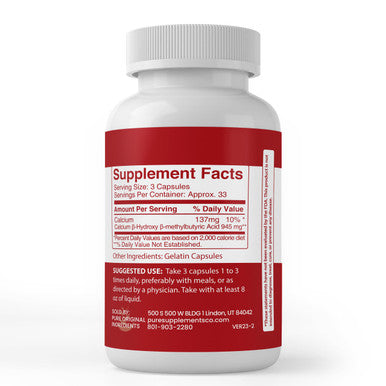 PURE ORIGINAL INGREDIENTS Hmb, (100 Capsules) Always Pure, No Additives Or Fillers, Lab Verified