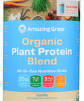Amazing Grass Organic Plant Protein Blend Vegan Protein Powder Pure Vanilla 20 Servings