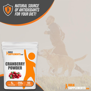Bulksupplements.Com Cranberry Powder - Cranberry Supplements For Women & Men, Dried Cranberries Unsweetened - For Urinary Tract Health, Gluten Free & Sugar Free, 5G Per Serving, 250G (8.8 Oz)