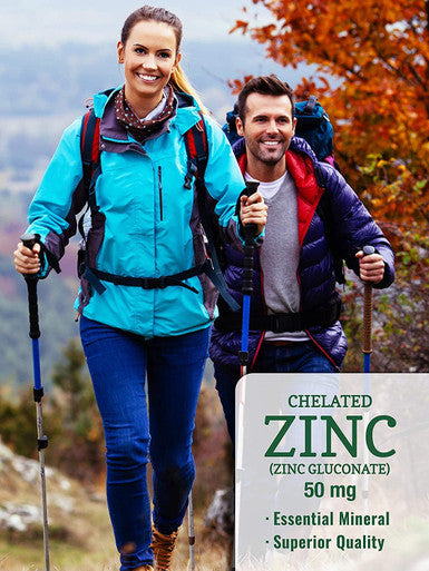 Nature's Truth Chelated Zinc 50mg | 100 Tablets | Essential Mineral Supplement | from Zinc Gluconate | Vegetarian, Non-GMO, Gluten