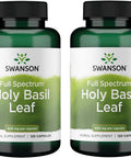 Swanson Holy Basil Leaf (Tulsi) - Stress Support and Well-Being Supplement - (120 Capsules 800mg Per Serving) (2 Pack)