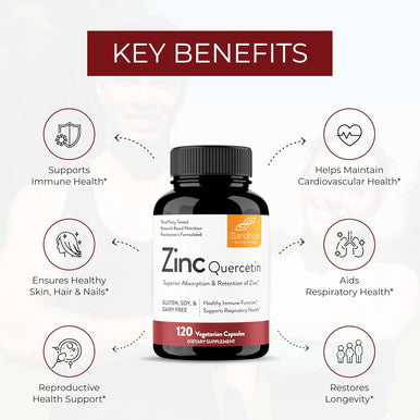 Sandhu'S Zinc Quercetin 120 Vegetarian Capsules ÃƒÂ¢Ã¢â€šÂ¬Ã¢â‚¬Å“ Zinc Supplements For Antioxidant Immune Support Zinc For Men And Women ÃƒÂ¢Ã¢â€šÂ¬Ã¢â‚¬Å“ Gluten, Soy, Dairy Free