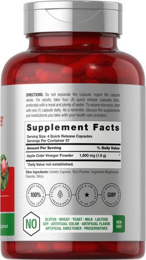 Horbaach Apple Cider Vinegar Capsules 1800Mg