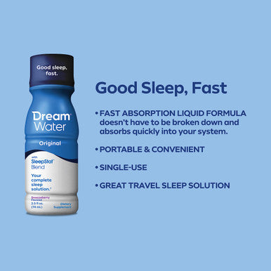 Dreamwater Sleep Aid Drink 2.5 oz Liquid Snoozeberry 4 Count