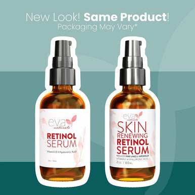 Eva Naturals Retinol Serum for Face with Hyaluronic Acid Vitamin E & Organic Aloe (Double Sized 2oz Bottle)