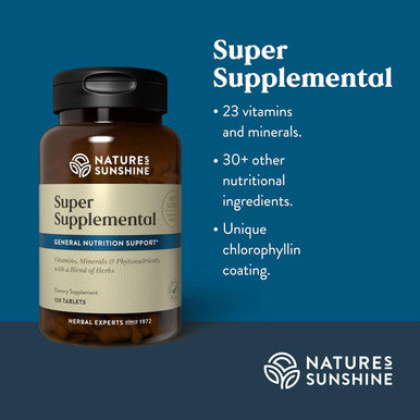 Nature'S Sunshine Super Supplemental 120 Tablets | Multivitamin for Men and Women Provides Vitamins Minerals Amino Acids Herbs Fruit Powders Veggie Powders and Carotenoids