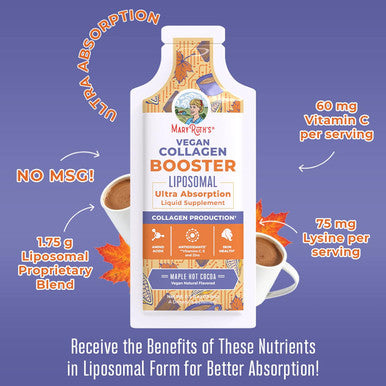 Maryruth Organics Collagen Booster Liposomal | Sugar | Liquid Collagen Booster with Vitamin C Vitamin E Zinc Copper & Silica | Skin Care & Joint Support Supplement | Vegan | Non-GMO | Gluten | 14 Servings