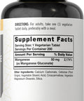 Chelated Manganese | 200 Tablets | Vegetarian, Non-Gmo, Gluten Free Supplement | By Carlyle