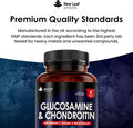 New Leaf Products Glucosamine and Chondroitin High Strength - Enriched With Turmeric And Vitamin C - Glucosamine Sulphate Chondroitin Sulphate Food Supplement - Contributes To The Normal Function of Bones 365 Capsules
