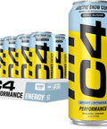 C4 Performance Energy Drink, Cherry Popsicle, Zero Sugar Carbonated Preworkout Energy, 200mg Caffeine with Beta Alanine, 16 Fl Oz (12 Pack)