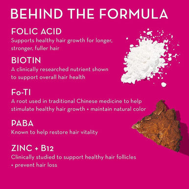 Hum Hair Strong - Daily Gummies With Biotin To Improve Hair Growth - Fo Ti, Folic Acid, Zinc, Vitamin B12 & Paba To Support Healthy Hair, Skin And Nails For Women And Men (60-Count)
