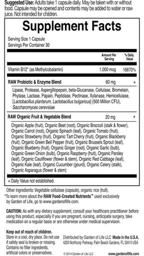 Garden of Life Vitamin Code - Vitamin B12 30 Capsules ( Multi-Pack)