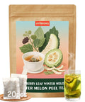 40 Bags Mulberry Leaf Winter Melon & Bitter Melon Peel Tea, Caffeine-Free Natural Ingredients Herbal Tea Bags, Supports Lung Cleanse, No Additives, Daily Enjoyment Tea for Men & Women