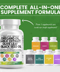 Oregano Oil Garlic Extract Olive Leaf Black Seed Oil Supplement