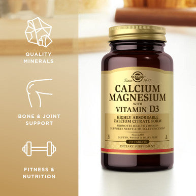 Solgar Calcium Magnesium With Vitamin D3-150 Tablets Pack Of 2 - Promotes Healthy Bones Supports Nerve & Muscle Function - Non-Gmo Gluten Free Kosher - 60 Total Servings