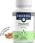 Freedavite Tiny Tablet - Moderate Multivitamin For Men And Women - Pure Vitamin A, C, D, E, B1, B2, B6, B12, Biotin, Calcium, Zinc, Iron, Magnesium, Manganese, Copper, Selenium, Iodine - 250 Count