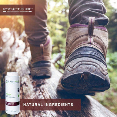 Rocket Pure Natural Cedar Foot Deodorant and Shoe Deodorizing Powder for Athletes. Large 5-Ounce Bottle.