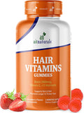 Aitnaturals Hair Vitamin 60 Gummies (Strawberry) with Vitamin C Biotin & Folic Acid Supports Healthy Hair Nail & Skin Protects Hair Follicles & Reduces Breakage | Multivitamins for Hair Growth