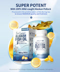 Nutrasumma High Purified Omega 3 Supplement Wild Alaskan Fish Oil Burpless & No Fishy Taste, 650Mg Epa &270Mg Dha Of 1250Mg Fish Oil Softgels, Gluten Free, Heart, Brain& Immune Support, 60 Servings