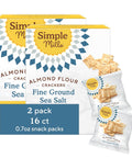 Simple Mills Almond Flour Crackers Snack Packs, Farmhouse Cheddar, Gluten Free, Flax Seed, Sunflower Seeds, Corn Free, Good for Snacks, 6.5 oz, Pack of 2 (8 Bags per Box)