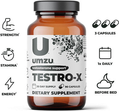 UMZU TestroX 30 Day Supply Natural T Booster Natural Formula Promote Proper Hormonal Function Support Healthy Males
