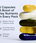 Planet 3 Vitamin Packs, Daily Vitamins For Immune, Energy, Heart & Vision Support Multivitamins, Vitamin D, Probiotics, Omega 3, Methyl B12 Core Supplements For Women And Men 30 Daily Packs