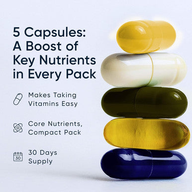Planet 3 Vitamin Packs, Daily Vitamins For Immune, Energy, Heart & Vision Support Multivitamins, Vitamin D, Probiotics, Omega 3, Methyl B12 Core Supplements For Women And Men 30 Daily Packs