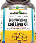 Amazing Nutrition Omega Norwegian Cod Liver Oil 1000 Mg Softgels Supplement | Omega-3 EPA DHA Vitamin A Vitamin D & Vitamin E (Orange | 250 Count)
