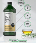 Black Seed Oil | 4600mg | 16 oz | Cold Pressed Nigella Sativa Supplement | Vegetarian, Non-GMO, Gluten Free, and Solvent Free Formula | by Horbaach
