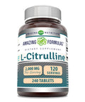 Amazing Formulas L-Citrulline 2000 Mg Per Serving 240 Tablets Supplement | Amino Acid Supplement For Men & Women | Non-Gmo | Gluten Free | Made In Usa