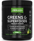 Pescience Greens Powder Superfood With Natural Chlorophyll Reishi & Turkey Tail Mushroom Powders ze-Dried Kale Spinach Broccoli Sprouts Original Flavor 30 Servings
