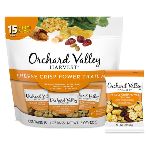 Orchard Valley Harvest Honey Roasted Mixed Nuts, 1 Ounce Bags (Pack of 15), Almonds, Peanuts, Pecans, and Cashews, Gluten Free, Non-GMO, No Artificial Ingredients