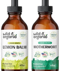 Wild & Organic Lemon Balm Tincture 4 Fl Oz & Motherwort Tincture 4 Fl Oz