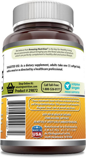 Amazing Nutrition Formulas Vitamin D3 in Olive Oil Supplement | 5000 IU Per Serving | 360 Softgels | Non-GMO | Gluten | Made in USA