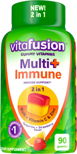 Vitafusion Multi+ Immune Support ÃƒÂ¢Ã¢â€šÂ¬Ã¢â‚¬Å“ 2-In-1 Benefits & Flavors ÃƒÂ¢Ã¢â€šÂ¬Ã¢â‚¬Å“ Adult Gummy Vitamins With Vitamin C, Zinc, Daily Multivitamins, 90 Count