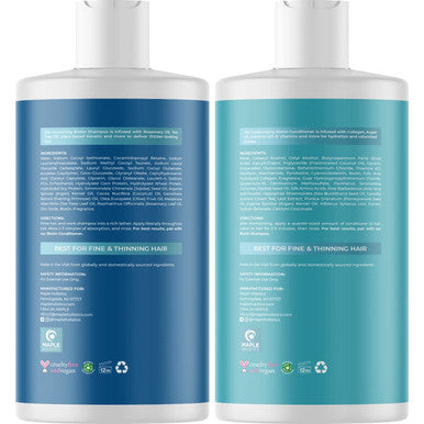 Biotin Shampoo And Conditioner With Scrubbers - Hair Shampoo Brush And Scalp Exfoliators With Volumizing Shampoo And Conditioner Set Made With Rosemary Essential Oil And Biotin For Thinning Hair 16Oz
