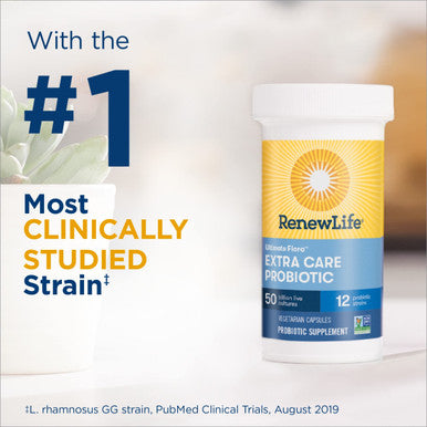 ReLife Adult Probiotic Ultimate Flora Extra Care GoPack Probiotic Supplement Gluten Dairy Soy 50 Billion CFU 30 Vegetarian Capsules