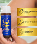 Ancient Greek Remedy Organic Foot Balm for Dry Cracked Feet and Heels, Made of Olive, Almond, Jojoba, Lavender and Vitamin E Oil. Natural Cream Moisturizer for Dry Skin Care for Women, Men