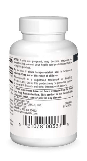 Source s Pycnogenol 100 mg Proanthocyanidin Complex - 60 Tablets