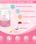 KFG Women's Probiotic 100 Billion CFUs 20 Strains with Organic Prebiotics Cranberry & D Mannose for Boost Immune Digestive Gut Vaginal & Urinary Health Gluten Dairy & Soy Free 100 Tablets.