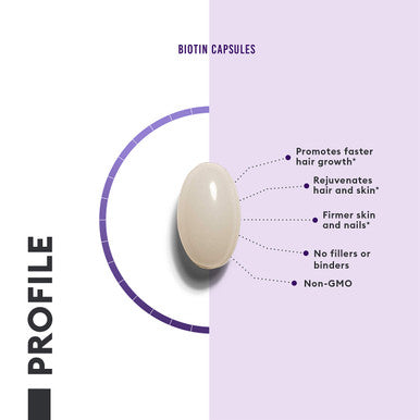 Biotin 5000 Mcg - With 100% Organic Coconut Oil - Biotin Supplement To Support For Hair Growth, Nail & Skin Health - Non-Gmo & Ve