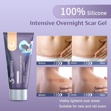 Pm Intensive Overnight Scar Cream 1.06 Oz, Medical Grade Silicone Scar Gel, Promotes Skin Regeneration When You Sleep, Scar Treatment Cream From Surgery, Injuries, Burns, Keloids, Etc