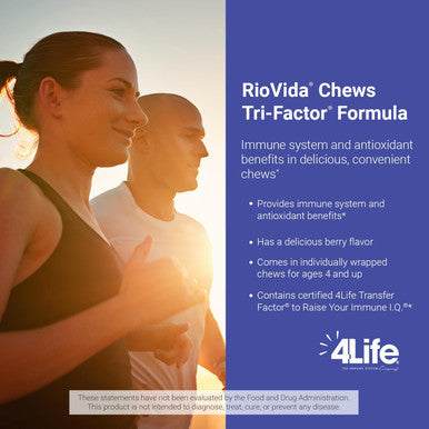 4Life RioVida Chews - Dietary Supplement Supports Healthy Immune System Function and Aging - Supplement Formula with Elderberry Acai Berry and Transfer Factor Proteins - 30 Chews