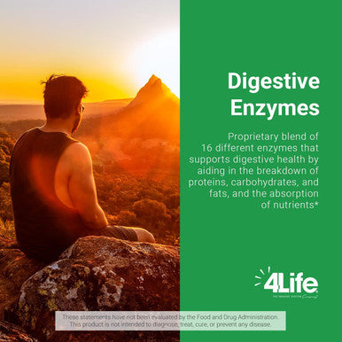 4Life Digestive Enzymes - Dietary Supplement Supports Digestive System and Intestinal Health - Digestive Enzymes Support Food Absorption and Breakdown of Protein Carbohydrates and Fats - 90 Capsules