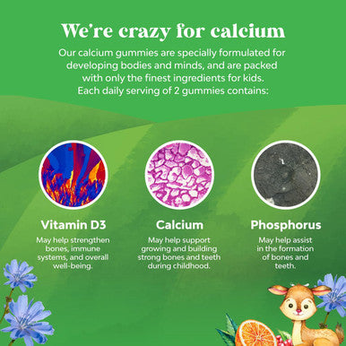 Natures Craft Tasty Kids Calcium Gummies - Vitamin D & Calcium Gummies for Children - Vitamin Gummies with Calcium & Vitamin D for Muscle Bone & Development - Gelatin- Kosher Childrens Gummies 60ct (1 Pack)