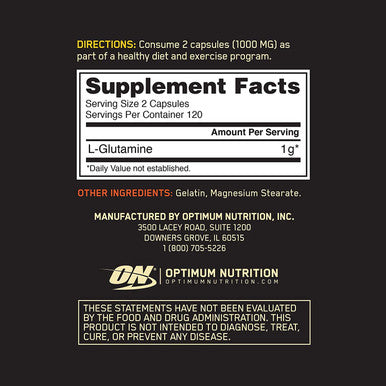 Optimum Nutrition Instantized Bcaa Capsules Keto Friendly Branched Chain Essential Amino Acids (400 Count) With Glutamine Muscle Recovery Capsules (240 Count) - Bundle Pack