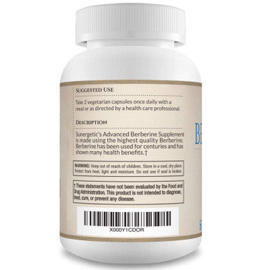 Sunergetic Premium Berberine Supplement - 1200mg of Berberine Per Serving - Berberine HCL Supplement Non-GMO - Immune Support- 60 Berberine Capsules