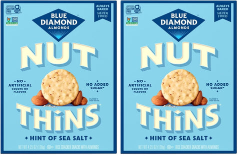 Blue Diamond Almonds Nut-Thins Hint of Sea Salt, 4.25 oz, Pack of 6