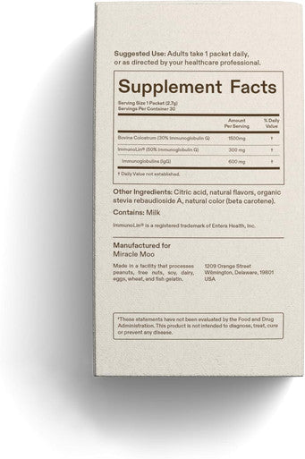 Miracle Moo Sticks Packs (30 Count) and Colostrum Supplement Unflavored (30sv)