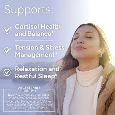 Cortisol Supplement - Cortisol Control Plus Supports Stress Relief, Mood, Calm & Restful Sleep - Cortisol Manager Supplement For Women And Men - Powerful Adaptogen & Vitamin Blend - 90 Capsules